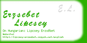 erzsebet lipcsey business card